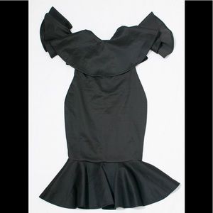Black Mermaid Style Midi Dress